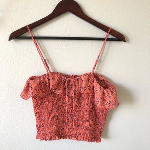 Floral crop top w/ adjustable straps